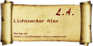 Lichtnecker Alex névjegykártya